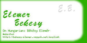 elemer bekesy business card