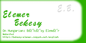 elemer bekesy business card